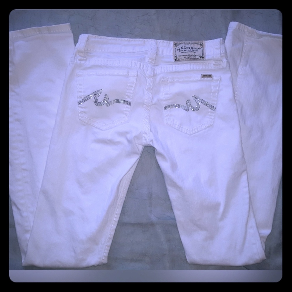 White Jeweled Boot Cut Jeans (25L)